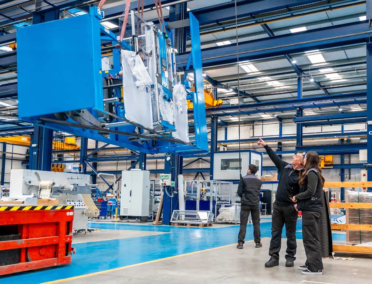Interior of factory with heavy equipment